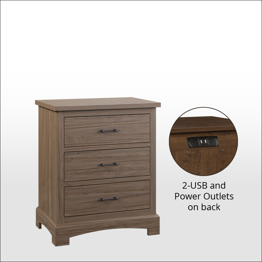 YORKSHIRE 7812, 3-Drawer Nightstand