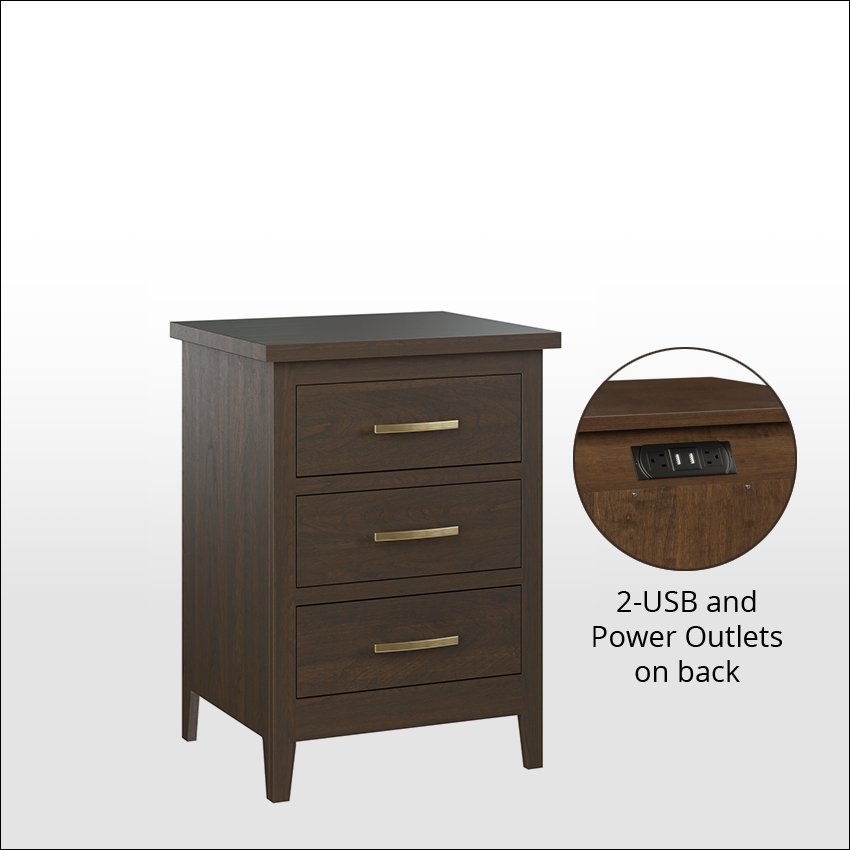 LAKESIDE  #8512, 3-Drawer Nightstand