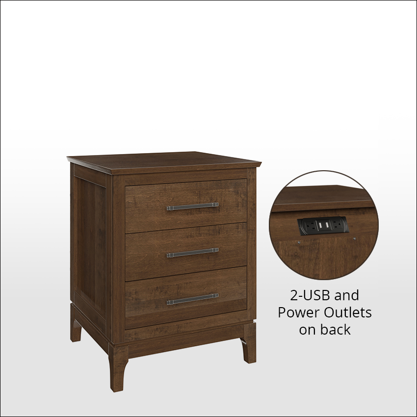 BOULDER CREEK #8808, 3-Drawer Nightstand