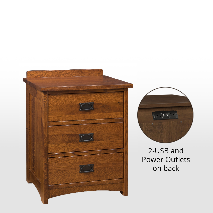 MISSION RETREAT #9208, 3-Drawer Nightstand