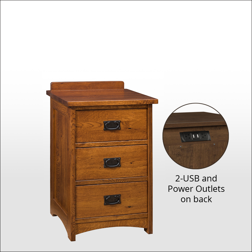 MISSION RETREAT #9212, 3-Drawer Nightstand