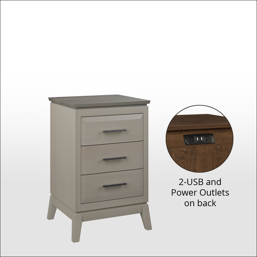 BAY WATCH #8612-2T, 3-Drawer Nightstand