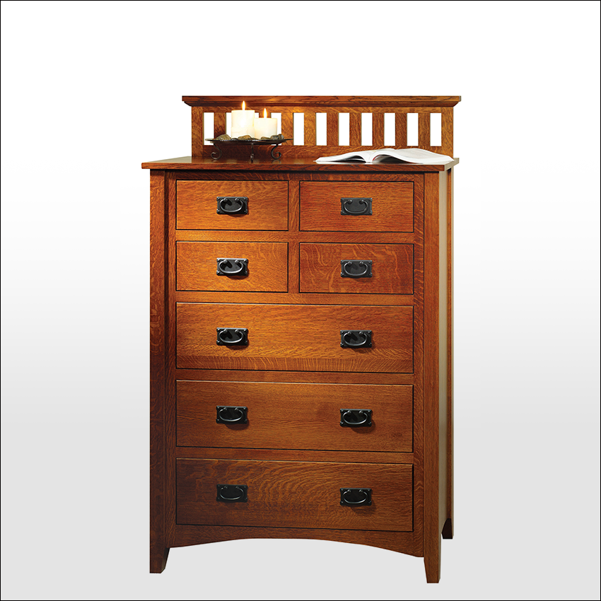 MISSION ANTIQUE  #1004, 7-Drawer, Chest of Drawers
