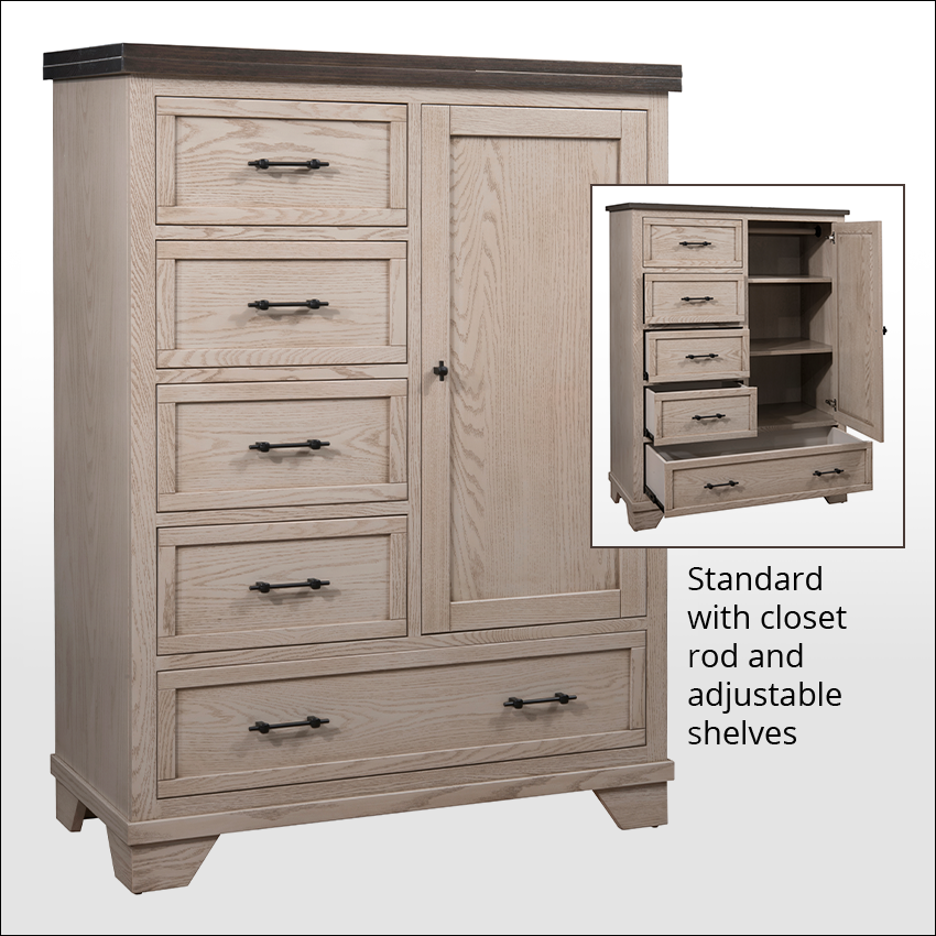 EASY TIMES #9107, 5-Drawer/1 Door Gentlemen's Chest