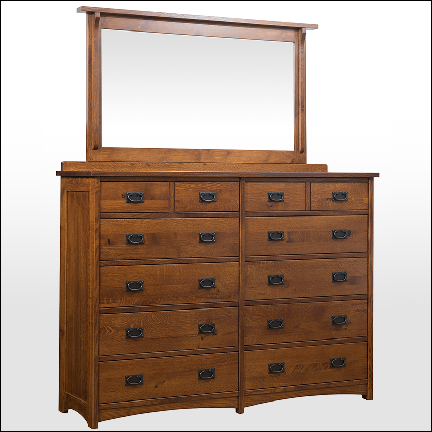 MISSION RETREAT #9205, 12-Drawer Mule Dresser