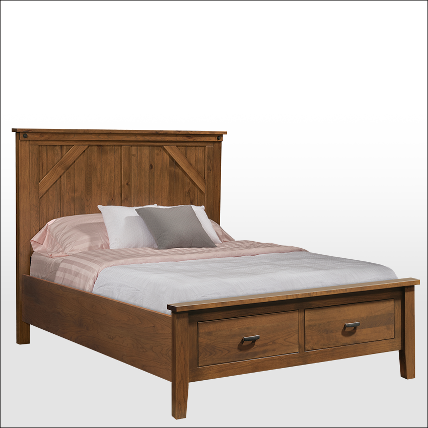 CAMBRIDGE #5892, Bed w/Footboard Storage (2 Drawer)