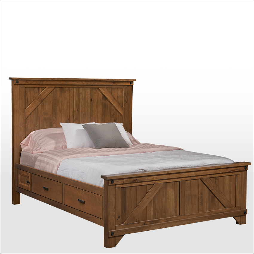 CAMBRIDGE #5894, Bed w/Side Storage (4 Drawer, 2 Door)