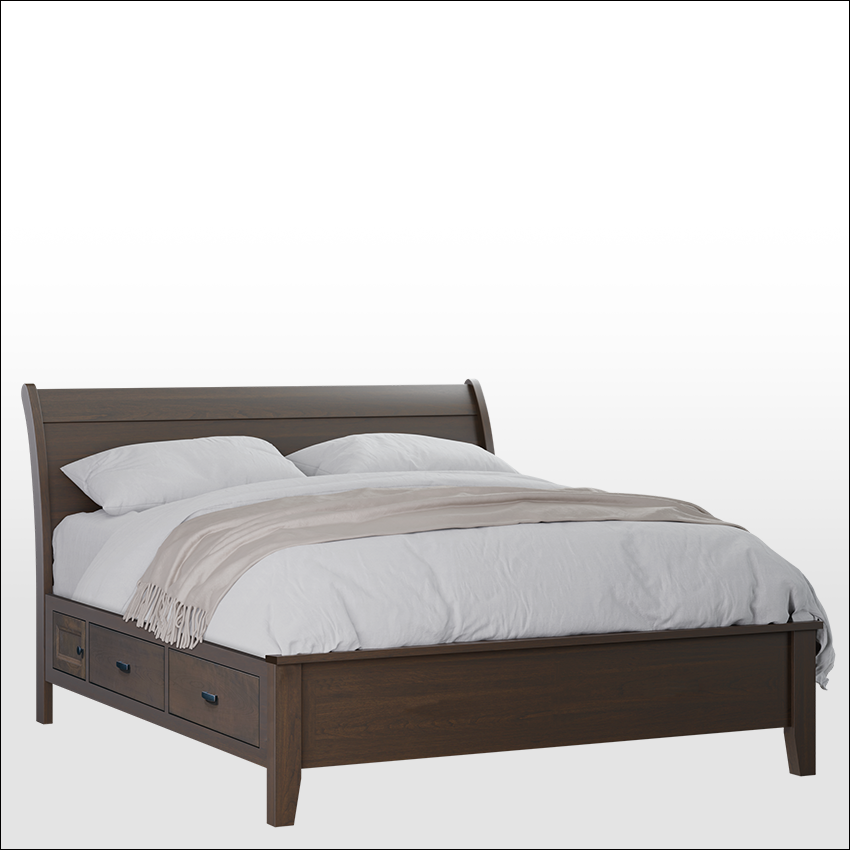 LAKESIDE  #8594, Bed w/Side Storage (4 Drawer, 2 Door)