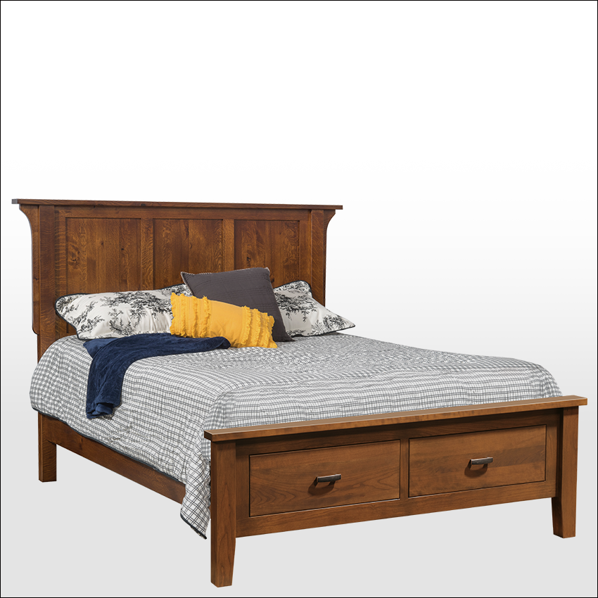 MISSION RETREAT #9292, Bed w/Footboard Storage (2 Drawer)