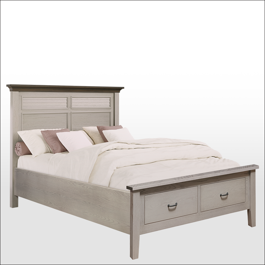 HICKORY GROVE #42192, Bed w/Footboard Storage (2 Drawer)