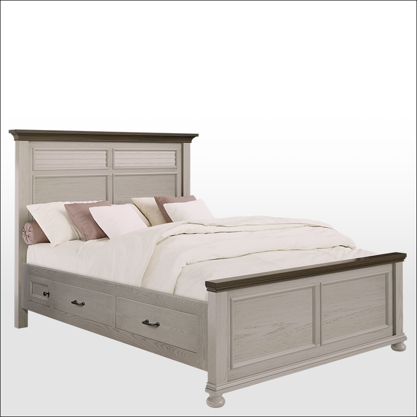 HICKORY GROVE #42194, Bed w/Side Storage (4 Drawer)