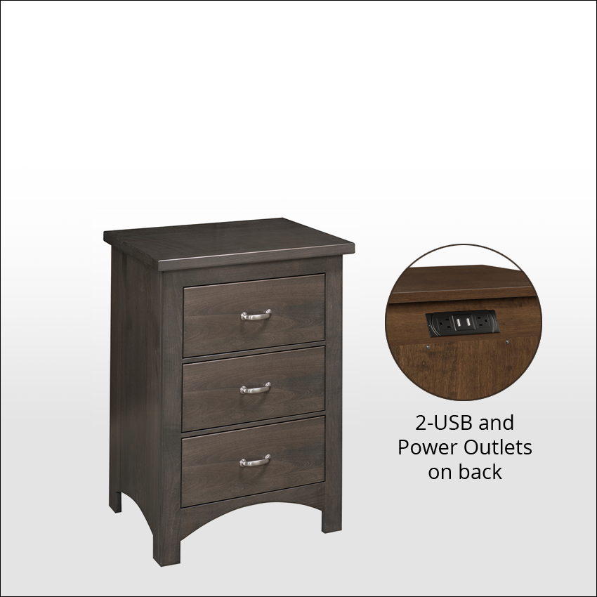 SIESTA CLASSIC #312, 3 Drawer Nightstand