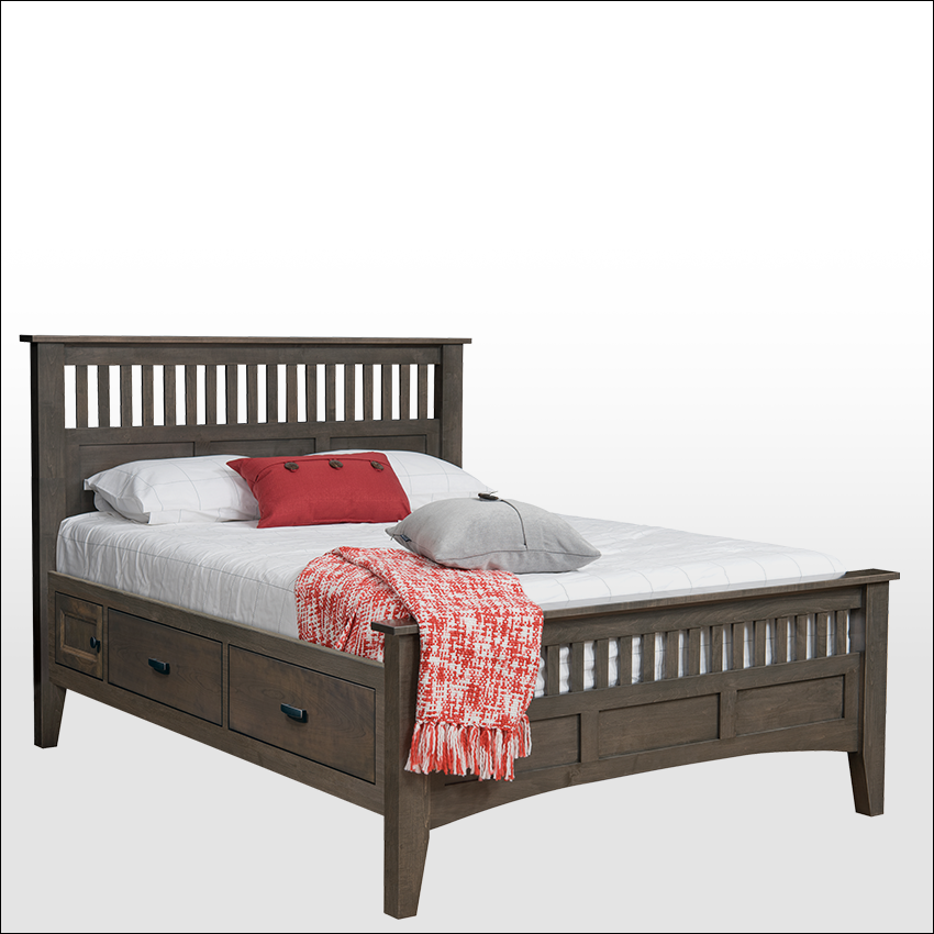 SIESTA CLASSIC #1094-1, Bed w/Side Storage (4 Drawer, 2 Door)