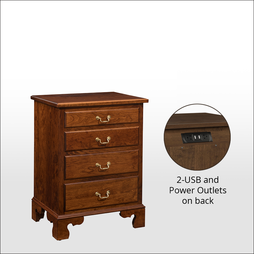 WILLIAMSBURG #8306, 4-Drawer Bedside Chest