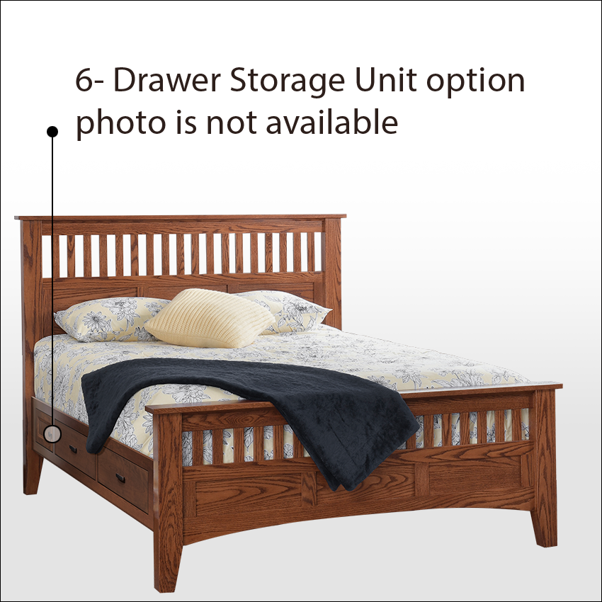 SIESTA MISSION #1099-2-6D, Bed w/Side Storage to floor (6 Drawer)