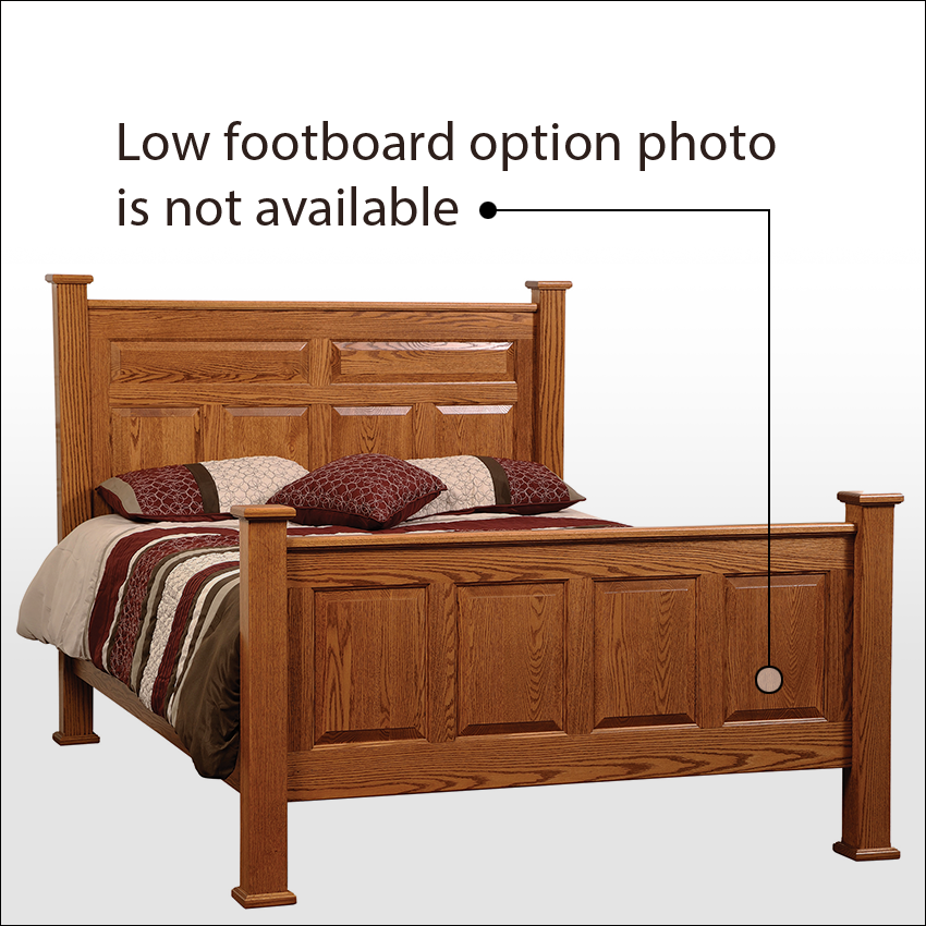 TROYER RIDGE BED  S-1 #8014-LF, Amish Country Deluxe Bed w/Low Footboard