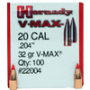 Hornady Bullets - .204" (20 Cal) - 32 Grain V-Max - 100 Projectiles