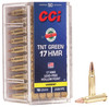 CCI TNT Green Ammunition - 17 HMR - 16 Grain Lead Free Hollow Point - 50 Rounds - Brass Case