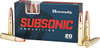 Hornady Subsonic Ammunition - 300 AAC Blackout - 190 Grain SUB-X - 20 Rounds - Brass Case