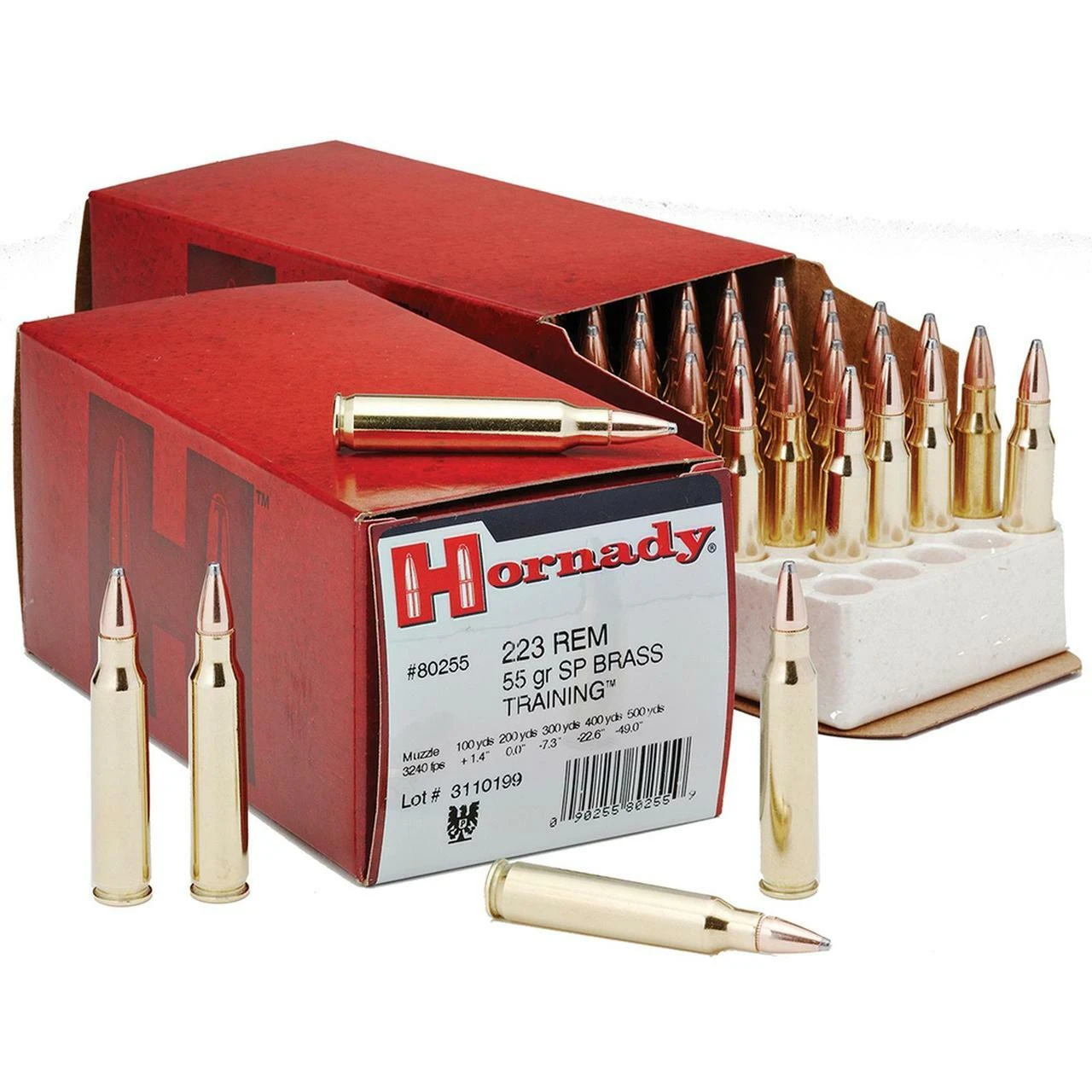 Hornady Ammunition - 223 Remington - 55 Grain Spire Point - 50 Rounds - Brass Case