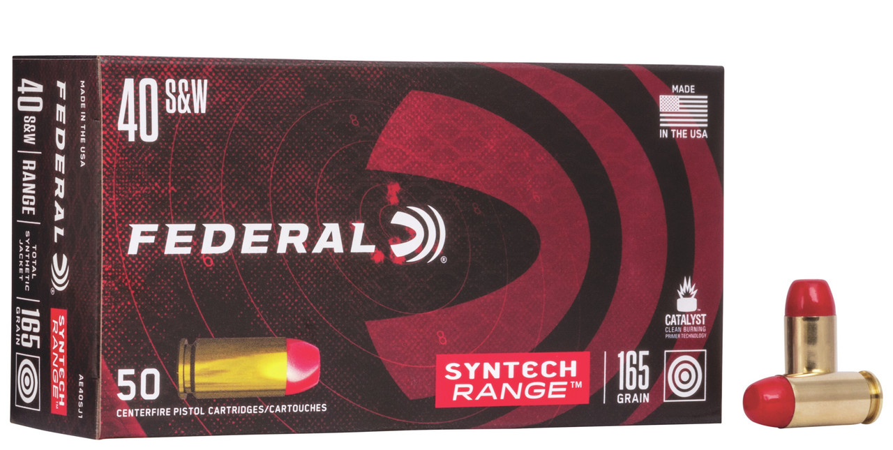 Federal Syntec Range Ammunition - 40 S&W - 165 Grain Total 