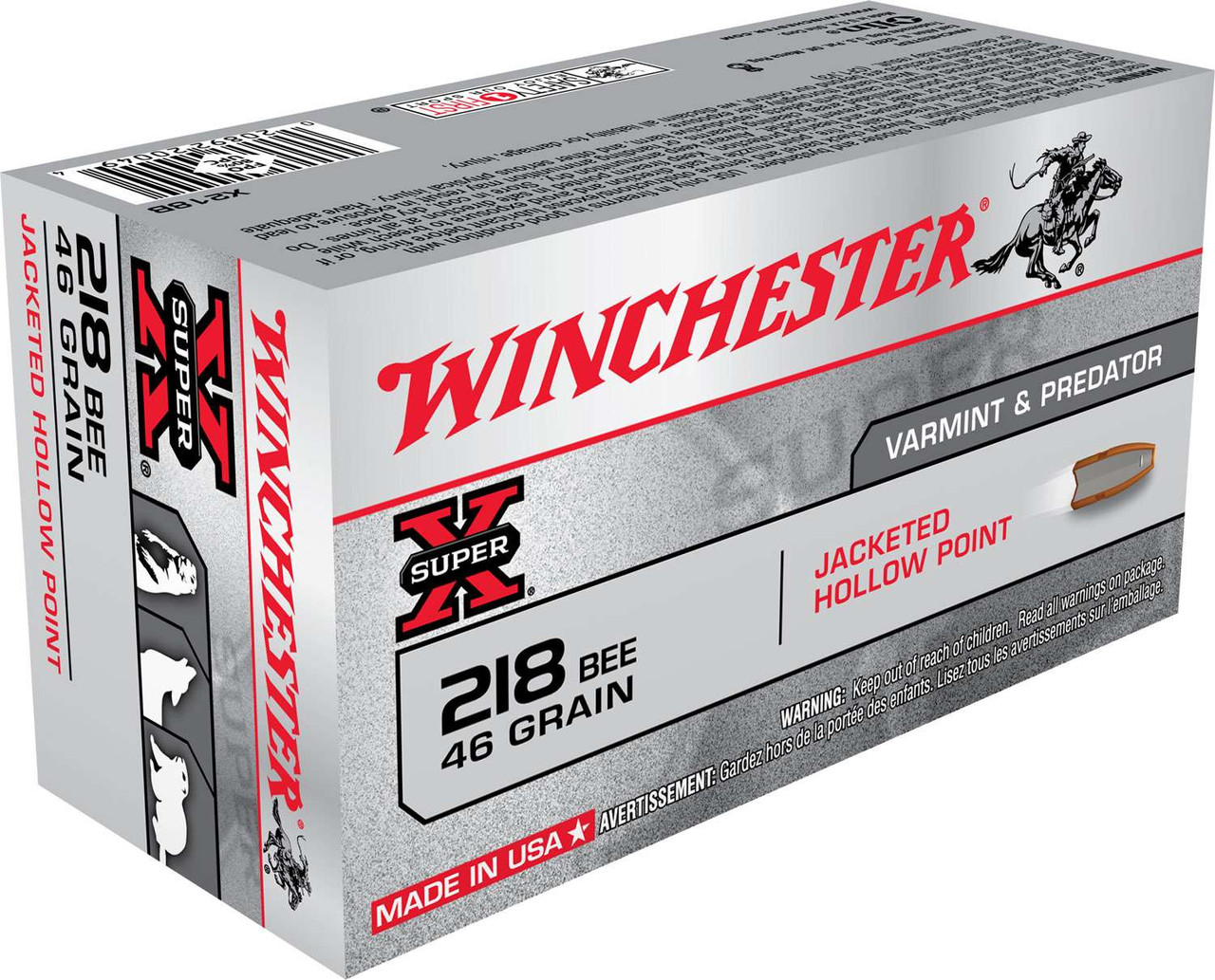 Winchester | 218 Bee 46gr JHP | 50 Rounds | Miwall Wholesale