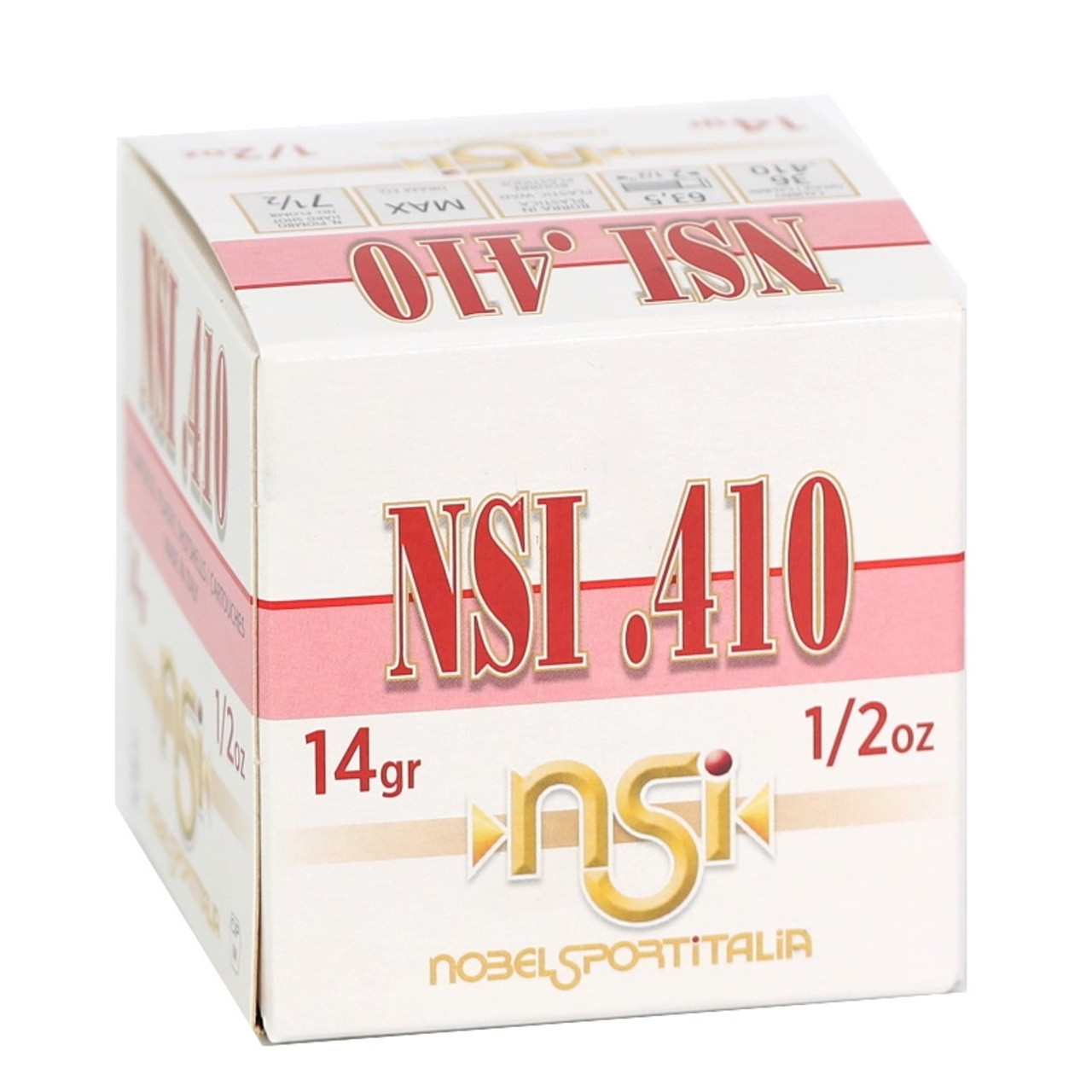 410 Gauge - Nobel Sport 1/2 oz 7-1/2 Lead Shot - 25 Rounds - Velocity  Ammunition Sales