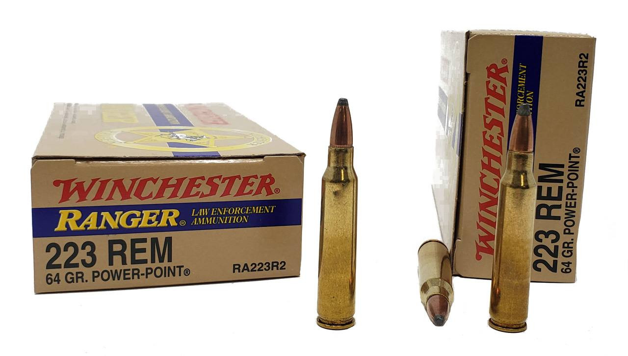 Winchester Ranger Ammunition 223 Remington 64 Grain Power Point 20 Rounds Brass Case