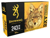Browning Ammunition - 243 Winchester - 65 Grain BXV Varmint Expansion - 20 Rounds Browning Ammunition - 243 Winchester - 65 Grain BXV Varmint Expansion - 20 Rounds