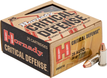 Hornady Critical Defense Ammunition - 25 ACP - 35 Grain FTX - 25 Rounds Hornady Critical Defense Ammunition - 25 ACP - 35 Grain FTX - 25 Rounds
