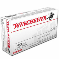 Winchester Ammunition - 40 S&W - 165 Grain Full Metal Jacket - 50 Rounds - Brass Case Winchester Ammunition - 40 S&W - 165 Grain Full Metal Jacket - 50 Rounds - Brass Case