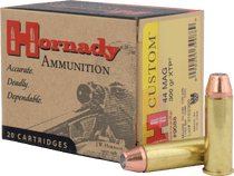 Hornady Custom Ammunition - 44 Remington Magnum - 300 Grain XTP Jacketed Hollow Point - 20 Rounds