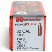 Hornady MonoFlex Bullets - 30 Cal (.308") - 308 Marlin Express - 140 Grain MonoFlex (Lead Free) - 50 Projectiles