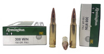 Remington UMC Ammunition - 308 Winchester - 150 Grain Full Metal Jacket - 20 Rounds - Brass Case Remington UMC Ammunition - 308 Winchester - 150 Grain Full Metal Jacket - 20 Rounds - Brass Case