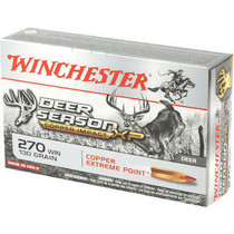 Winchester Deer Season Ammunition - 270 Winchester - 130 Grain Copper Extreme Point - 20 Rounds - Brass Case Winchester Deer Season Ammunition - 270 Winchester - 130 Grain Copper Extreme Point - 20 Rounds - Brass Case
