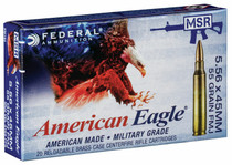 Federal American Eagle Ammunition - 5.56x45mm NATO - 55 Grain XM193 Full Metal Jacket Boat Tail - 20 Rounds - Brass Case Federal American Eagle Ammunition - 5.56x45mm NATO - 55 Grain XM193 Full Metal Jacket Boat Tail - 20 Rounds - Brass Case