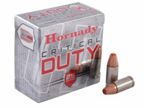 Hornady Critical Duty Ammunition - 9mm Luger - 124 Grain +P Flex Tip - 25 Rounds - Nickel Plated Brass Case Hornady Critical Duty Ammunition - 9mm Luger - 124 Grain +P Flex Tip - 25 Rounds - Nickel Plated Brass Case