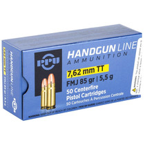 Prvi Partizan Ammunition - 7.62x25 Tokarev - 85 Grain Full Metal Jacket - 50 Rounds - Brass Case Prvi Partizan Ammunition - 7.62x25 Tokarev - 85 Grain Full Metal Jacket - 50 Rounds - Brass Case