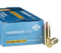 Prvi Partizan Ammunition - 38 Super Auto +P - 130 Grain Full Metal Jacket - 50 Rounds - Brass Case