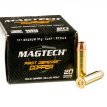 MagTech Ammunition - 357 Magnum - 95 Grain Solid Copper Hollow Point - 20 Rounds - Brass Case MagTech Ammunition - 357 Magnum - 95 Grain Solid Copper Hollow Point - 20 Rounds - Brass Case