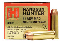 Hornady Handgun Hunter Ammunition - 44 Remington Magnum - 200 Grain MonoFlex - 20 Rounds - Brass Case Hornady Handgun Hunter Ammunition - 44 Remington Magnum - 200 Grain MonoFlex - 20 Rounds - Brass Case