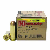 Hornady Custom Ammunition -  50 Action Express - 300 Grain XTP Hollow Point - 20 Rounds - Brass Case