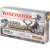 Winchester Copper Deer Season -308 Winchester - 150 Grain Copper Extreme Point - 20 Rounds - Brass Case Winchester Copper Deer Season -308 Winchester - 150 Grain Copper Extreme Point - 20 Rounds - Brass Case