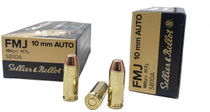 Sellier & Bellot Ammunition - 10 MM Auto - 180 Grain Full Metal Jacket - 50 Rounds - Brass Case