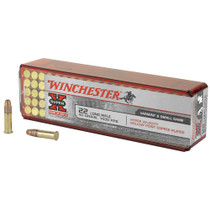 Winchester Super-X Ammunition - 22 Long Rifle - 40 Grain Copper Plated Hollow Point - 100 Rounds - Brass Case Winchester Super-X Ammunition - 22 Long Rifle - 40 Grain Copper Plated Hollow Point - 100 Rounds - Brass Case