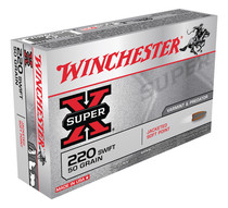 Winchester Super-X Ammunition - 220 Swift - 50 Grain Jacketed Soft Point - 20 Rounds - Brass Case Winchester Super-X Ammunition - 220 Swift - 50 Grain Jacketed Soft Point - 20 Rounds - Brass Case