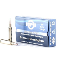 Prvi Partizan Ammunition - 6 MM Remington - 100 Grain Soft Point - 20 Rounds - Brass Case
