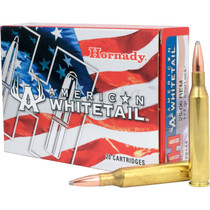 Hornady American Whitetail Ammunition - 25-06 Remington - 117 Grain InterLock - 20 Rounds - Brass Case