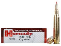 Hornady Superformance Ammunition -  25-06 Remington - 90 Grain GMX Lead Free - 20 Rounds - Brass Case