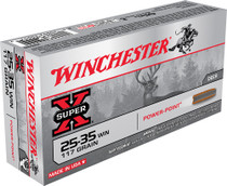 Winchester Super-X Ammunition - 25-35 Winchester - 117 Grain Power-Point - 20 Rounds - Brass Case
